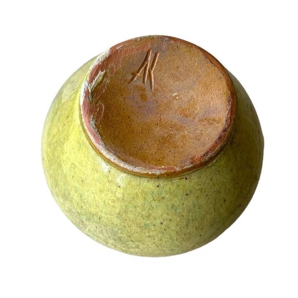 Vintage Hand Crafted Green and Brown Fluted Ceramic Handled Jug - Picture 6 of 6